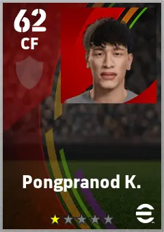 Pongpranod K. eFootball 2026 player card — 62 OVR CF