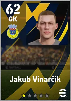 Jakub Vinarcik eFootball 2026 player card — 62 OVR GK