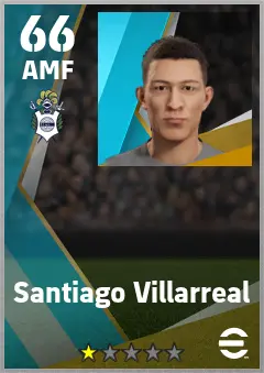 Santiago Villarreal eFootball 2026 player card — 66 OVR AMF