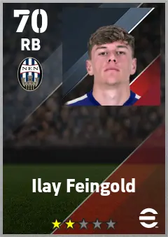 Ilay Feingold eFootball 2026 player card — 70 OVR RB