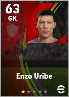 Enzo Uribe eFootball 2026 player card — 63 OVR GK
