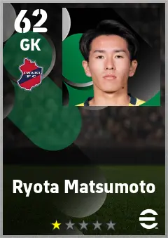 Ryota Matsumoto eFootball 2026 player card — 62 OVR GK