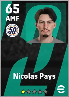 Nicolas Pays eFootball 2026 player card — 65 OVR AMF