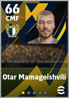 Otar Mamageishvili eFootball 2026 player card — 66 OVR CMF