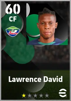 Lawrence David eFootball 2026 player card — 60 OVR CF