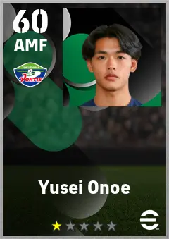 Yusei Onoe eFootball 2026 player card — 60 OVR AMF