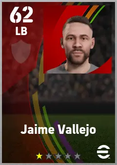 Jaime Vallejo eFootball 2026 player card — 62 OVR LB