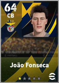 Joao Fonseca eFootball 2026 player card — 64 OVR CB