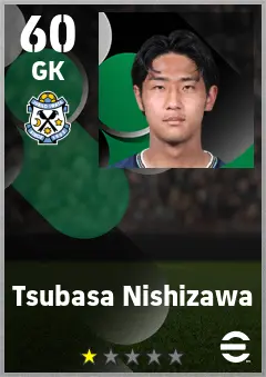 Tsubasa Nishizawa eFootball 2026 player card — 60 OVR GK