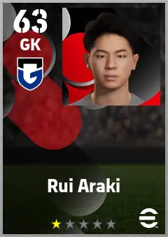 Rui Araki eFootball 2026 player card — 63 OVR GK