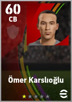 Omer Karslioglu eFootball 2026 player card — 60 OVR CB