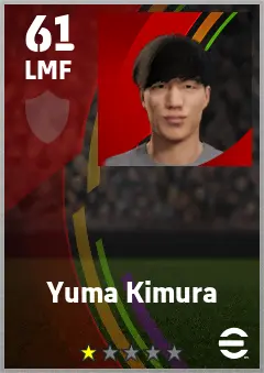 Yuma Kimura eFootball 2026 player card — 61 OVR LMF