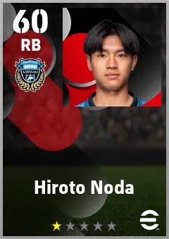Hiroto Noda eFootball 2026 player card — 60 OVR RB