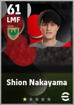 Shion Nakayama eFootball 2026 player card — 61 OVR LMF