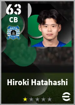 Hiroki Hatahashi eFootball 2026 player card — 63 OVR CB
