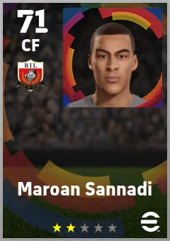 Maroan Sannadi eFootball 2026 player card — 71 OVR CF