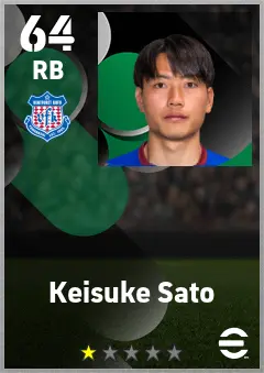 Keisuke Sato eFootball 2026 player card — 64 OVR RB