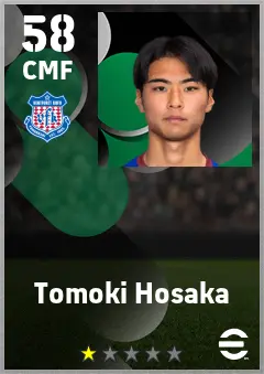 Tomoki Hosaka eFootball 2026 player card — 58 OVR CMF