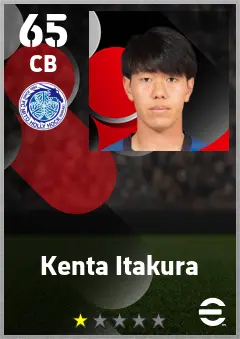 Kenta Itakura eFootball 2026 player card — 65 OVR CB