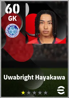 Uwabright Hayakawa eFootball 2026 player card — 60 OVR GK