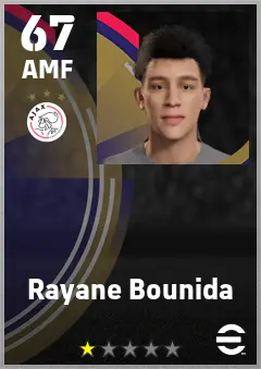 Rayane Bounida eFootball 2026 player card — 67 OVR AMF