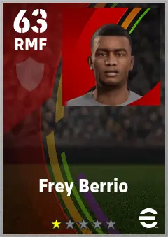 Frey Berrio eFootball 2026 player card — 63 OVR RMF