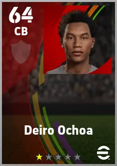 Deiro Ochoa eFootball 2026 player card — 64 OVR CB