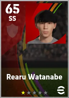 Rearu Watanabe eFootball 2026 player card — 65 OVR SS