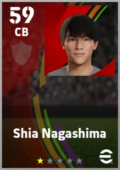 Shia Nagashima eFootball 2026 player card — 59 OVR CB