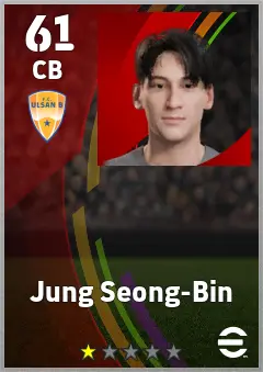Jung Seong-Bin eFootball 2026 player card, 61 OVR CB