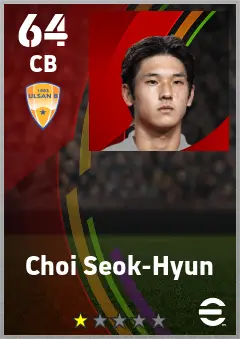 Choi Seok-Hyun eFootball 2026 player card — 64 OVR CB
