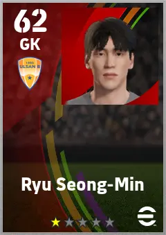 Ryu Seong-Min eFootball 2026 player card — 62 OVR GK