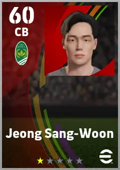 Jeong Sang-Woon eFootball 2026 player card — 60 OVR CB