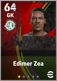 Edimer Zea eFootball 2026 player card — 64 OVR GK