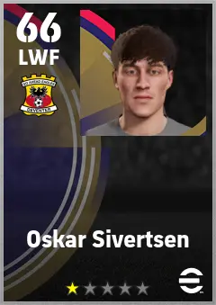 Oskar Sivertsen eFootball 2026 player card — 66 OVR LWF