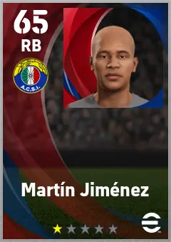 Martin Jimenez eFootball 2026 player card — 65 OVR RB