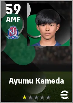 Ayumu Kameda eFootball 2026 player card — 59 OVR AMF