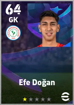 Efe Dogan eFootball 2026 player card — 64 OVR GK