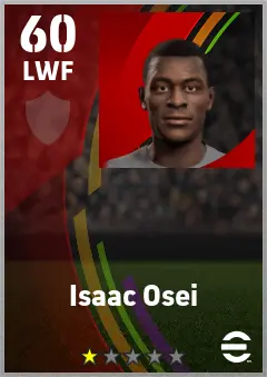 Isaac Osei eFootball 2026 player card — 60 OVR LWF