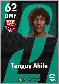 Tanguy Ahile eFootball 2026 player card — 62 OVR DMF