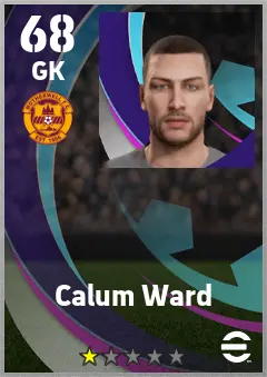 Calum Ward eFootball 2026 player card — 68 OVR GK