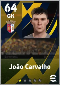 Joao Carvalho eFootball 2026 player card — 64 OVR GK