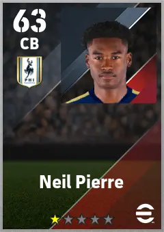 Neil Pierre eFootball 2026 player card — 63 OVR CB