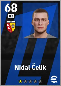 Nidal Celik eFootball 2026 player card — 68 OVR CB