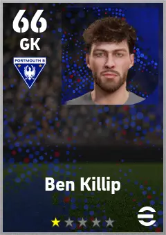 Ben Killip eFootball 2026 player card — 66 OVR GK