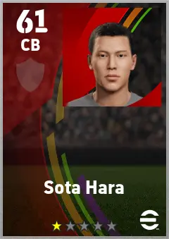 Sota Hara eFootball 2026 player card — 61 OVR CB