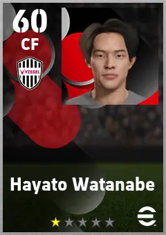 Hayato Watanabe eFootball 2026 player card — 60 OVR CF