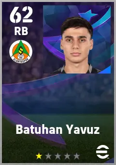 Batuhan Yavuz eFootball 2026 player card — 62 OVR RB