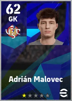 Adrian Malovec eFootball 2026 player card — 62 OVR GK