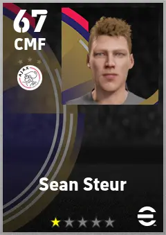 Sean Steur eFootball 2026 player card — 67 OVR CMF
